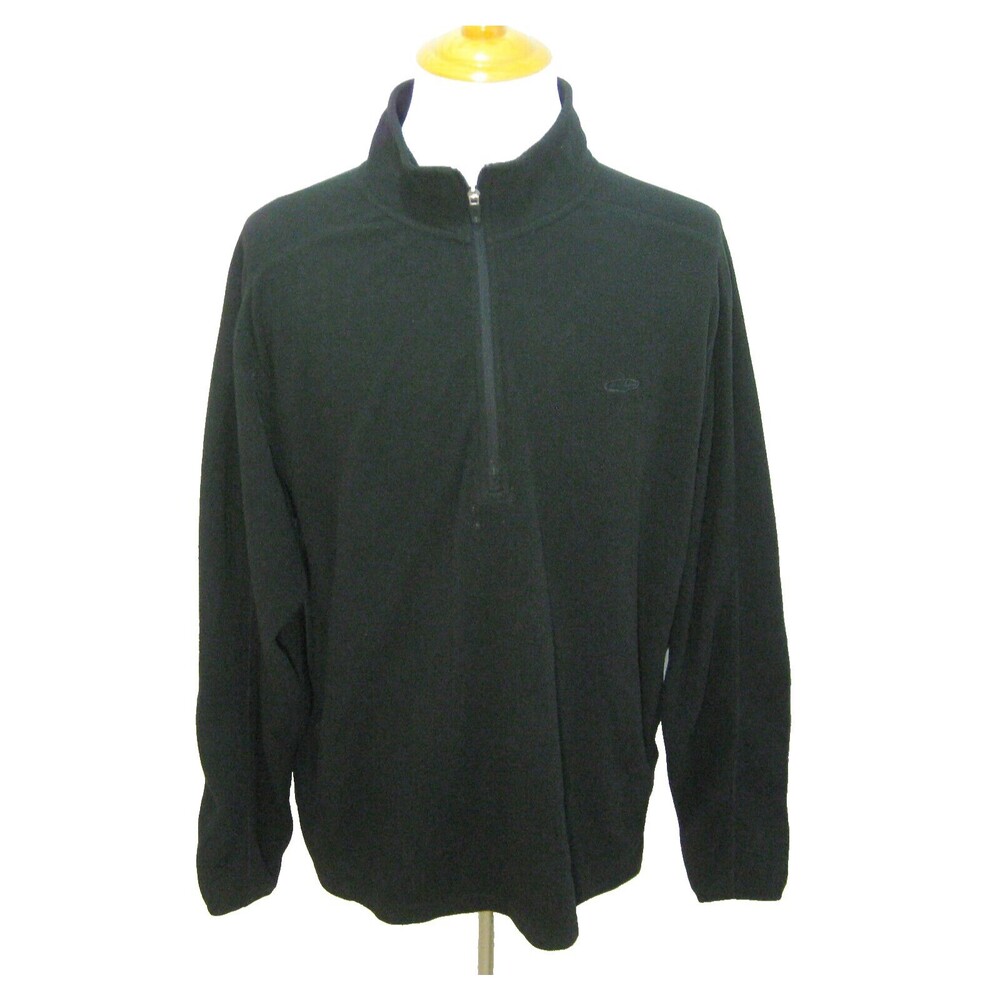 CHAMPION Men's (Size XL) Solid Black Athletic 1/4 Fleece Sweatshirt Long Sleeve